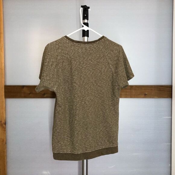 EVERLANE Brown/Green Short Sleeve Crewneck Sweatshirt‎ Top Sz XS - Picture 3 of 5
